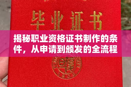 邢台揭秘职业资格证书制作的条件，从申请到颁发的全流程解析