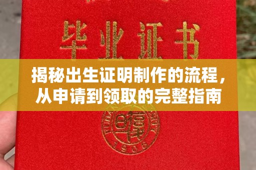 邢台揭秘出生证明制作的流程，从申请到领取的完整指南